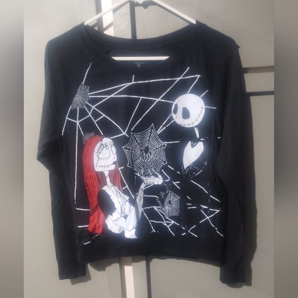 Black Graphic Sweatshirt with Red and White Design